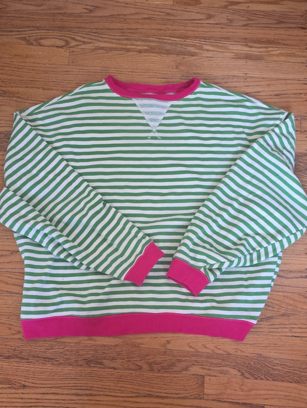 FREE PEOPLE PINK CLOVER OVERSIZED CREWNECK SWEATSHIRT SZ L